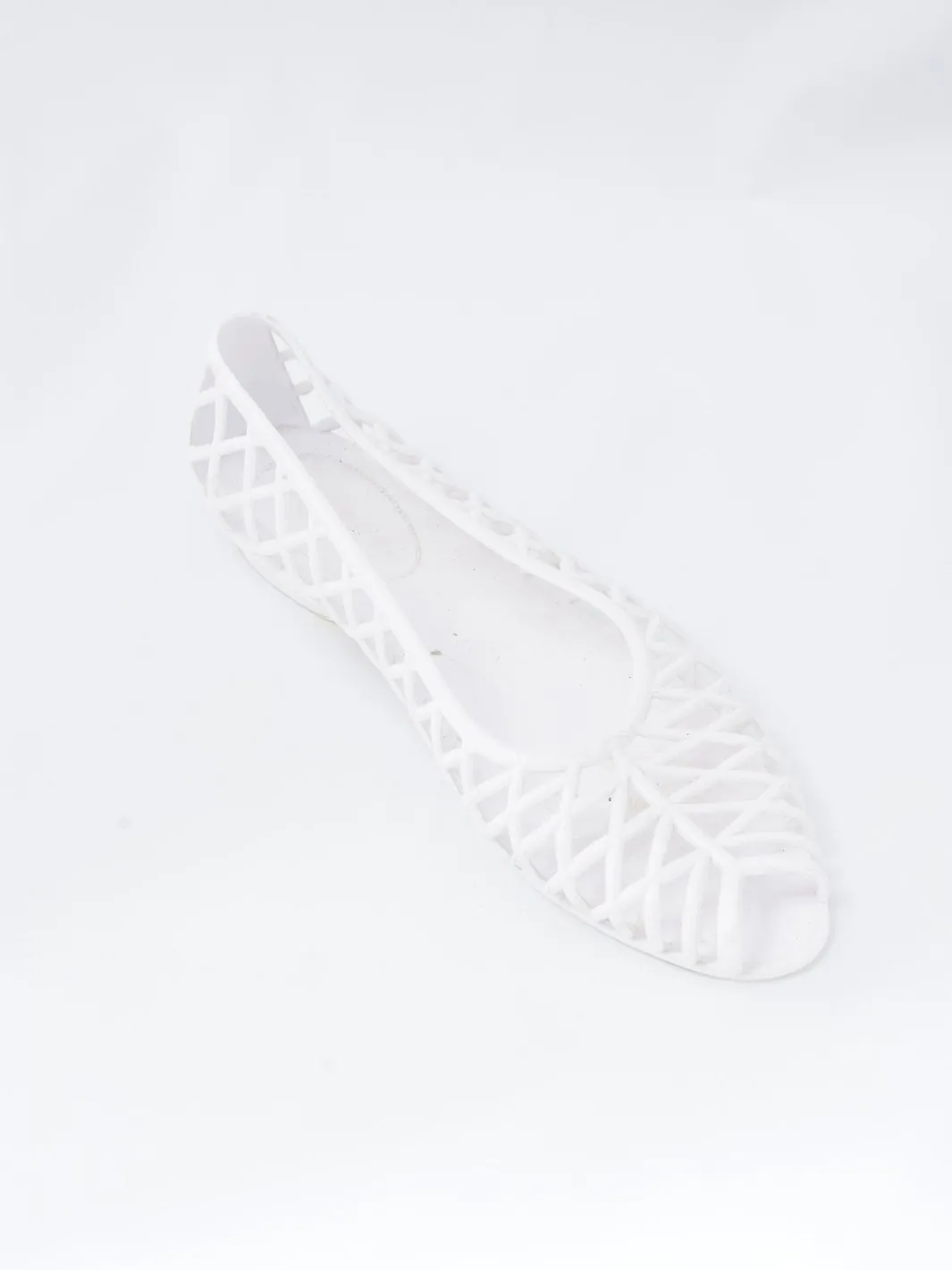 2010 American Apparel white open toe rubber ballet flats