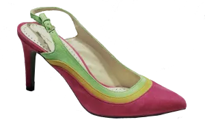 ADRIENNE VITTADINI Women's  •Naze• Slingback Pump 9M. Pink/Lime