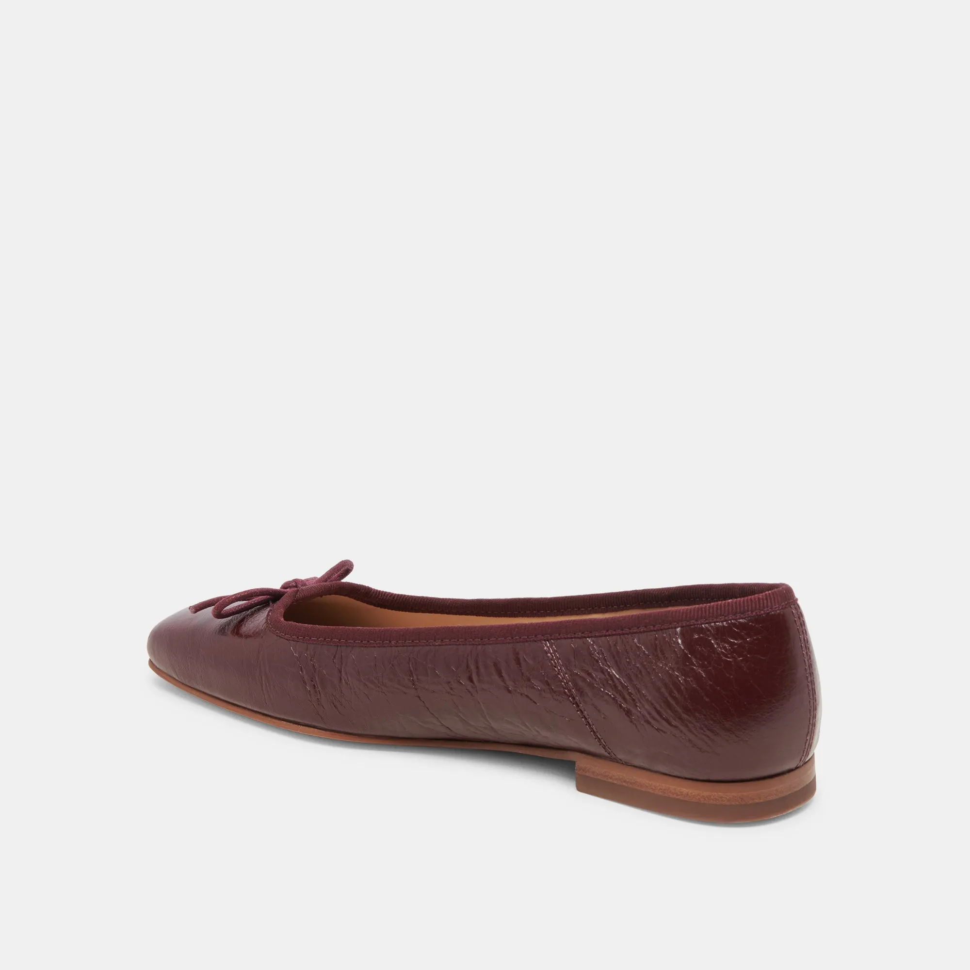 ANISA BALLET FLATS CRANBERRY CRINKLE PATENT