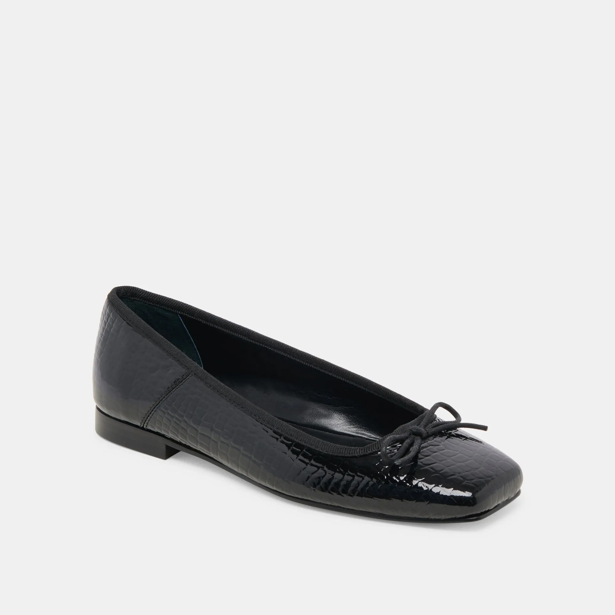 ANISA BALLET FLATS NOIR EMBOSSED LEATHER