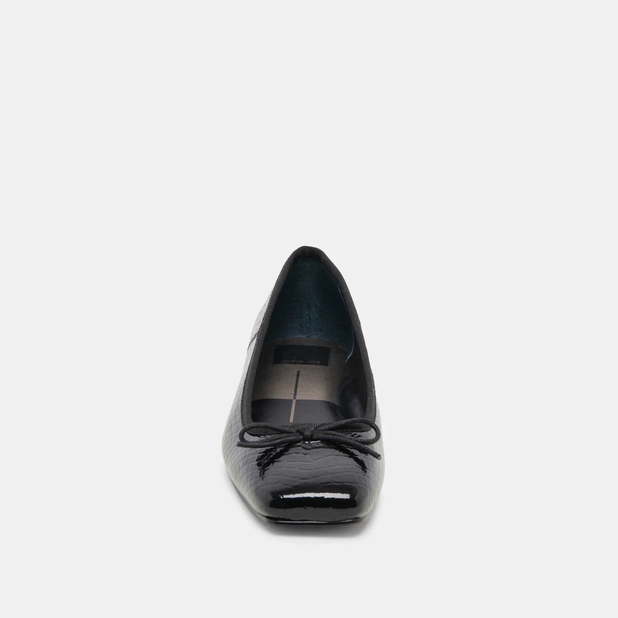 ANISA BALLET FLATS NOIR EMBOSSED LEATHER