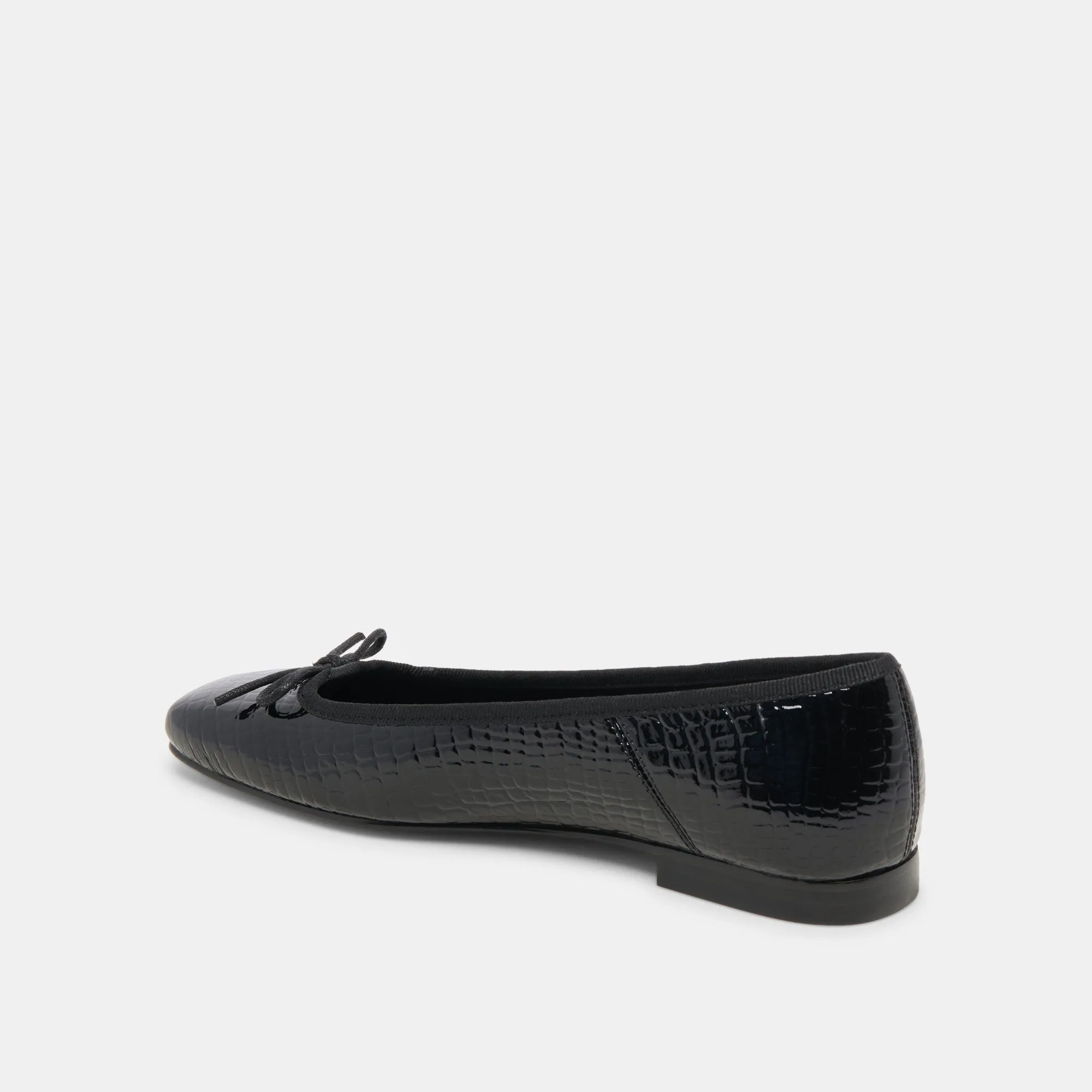 ANISA BALLET FLATS NOIR EMBOSSED LEATHER