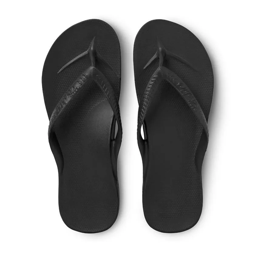 Archies Arch Support Flip Flops in Black