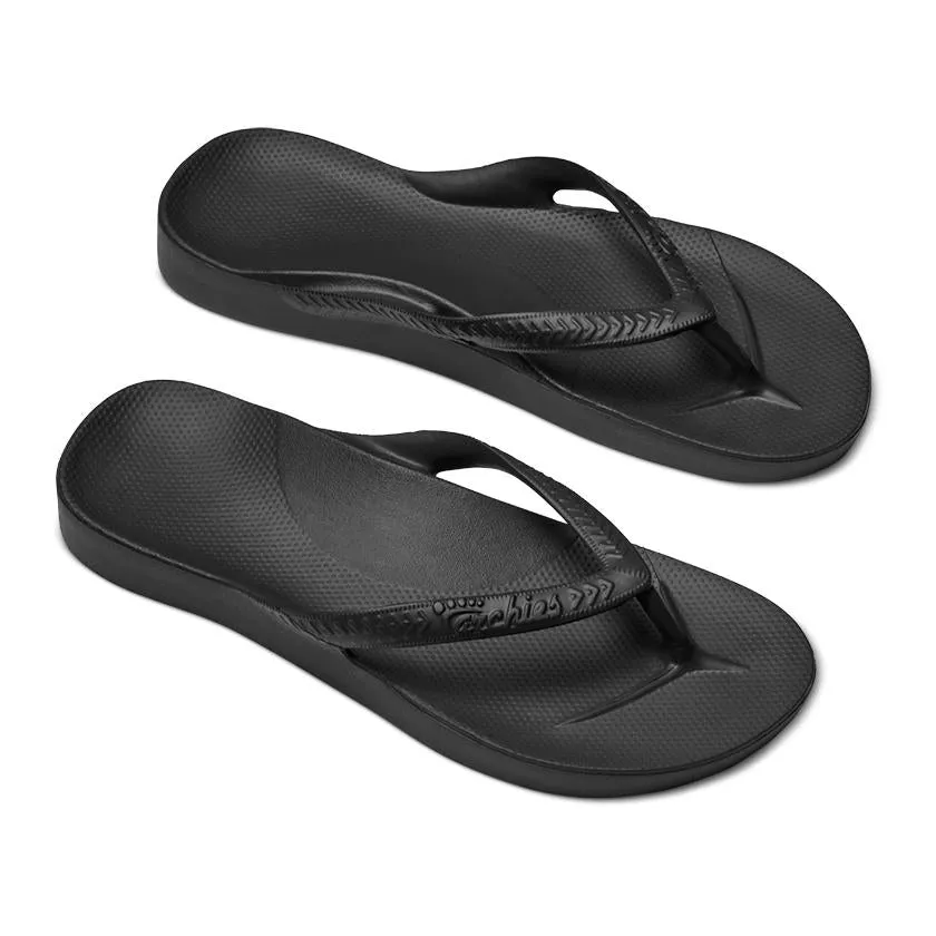 Archies Arch Support Flip Flops in Black