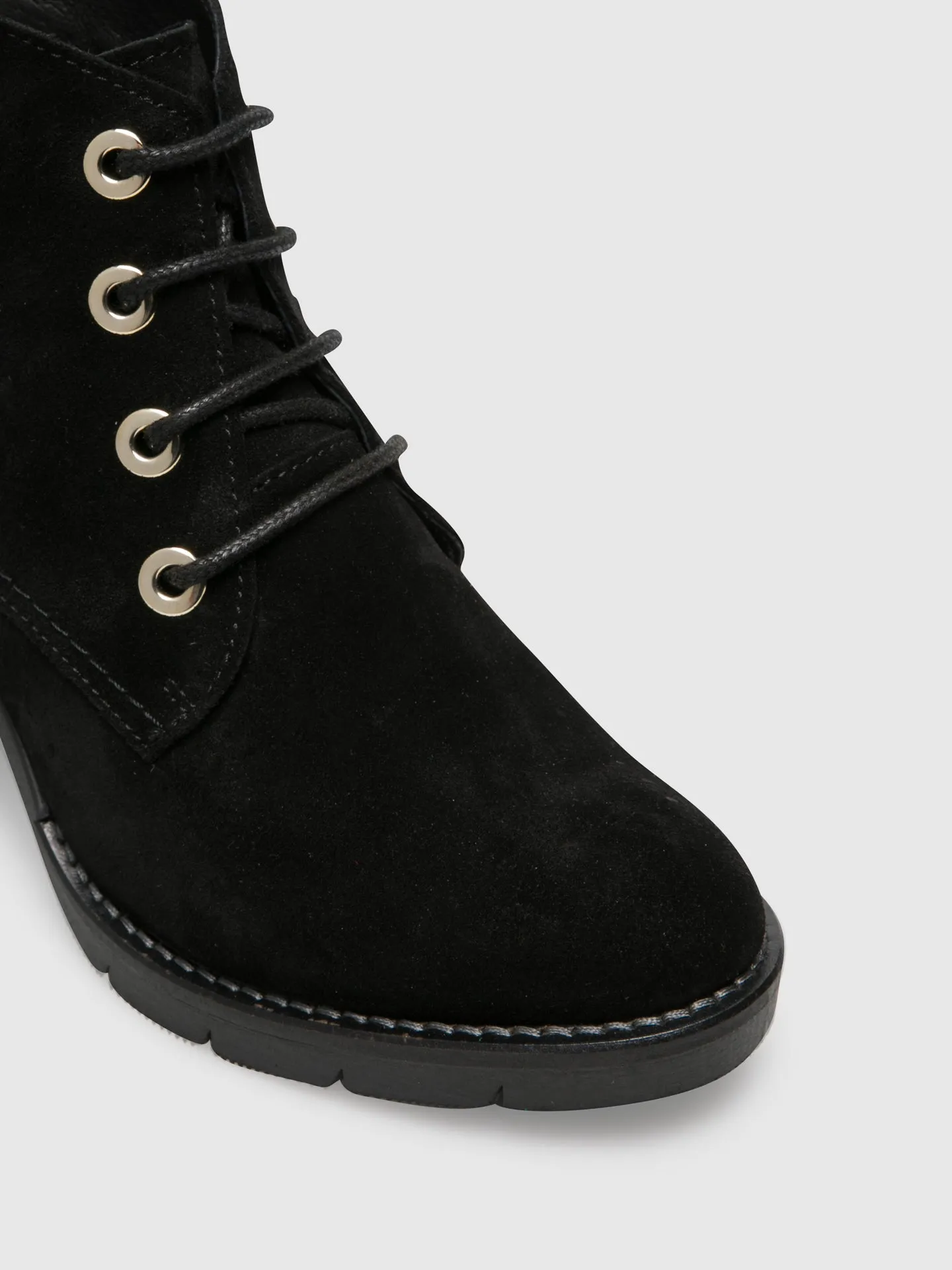 Black Lace-up Ankle Boots