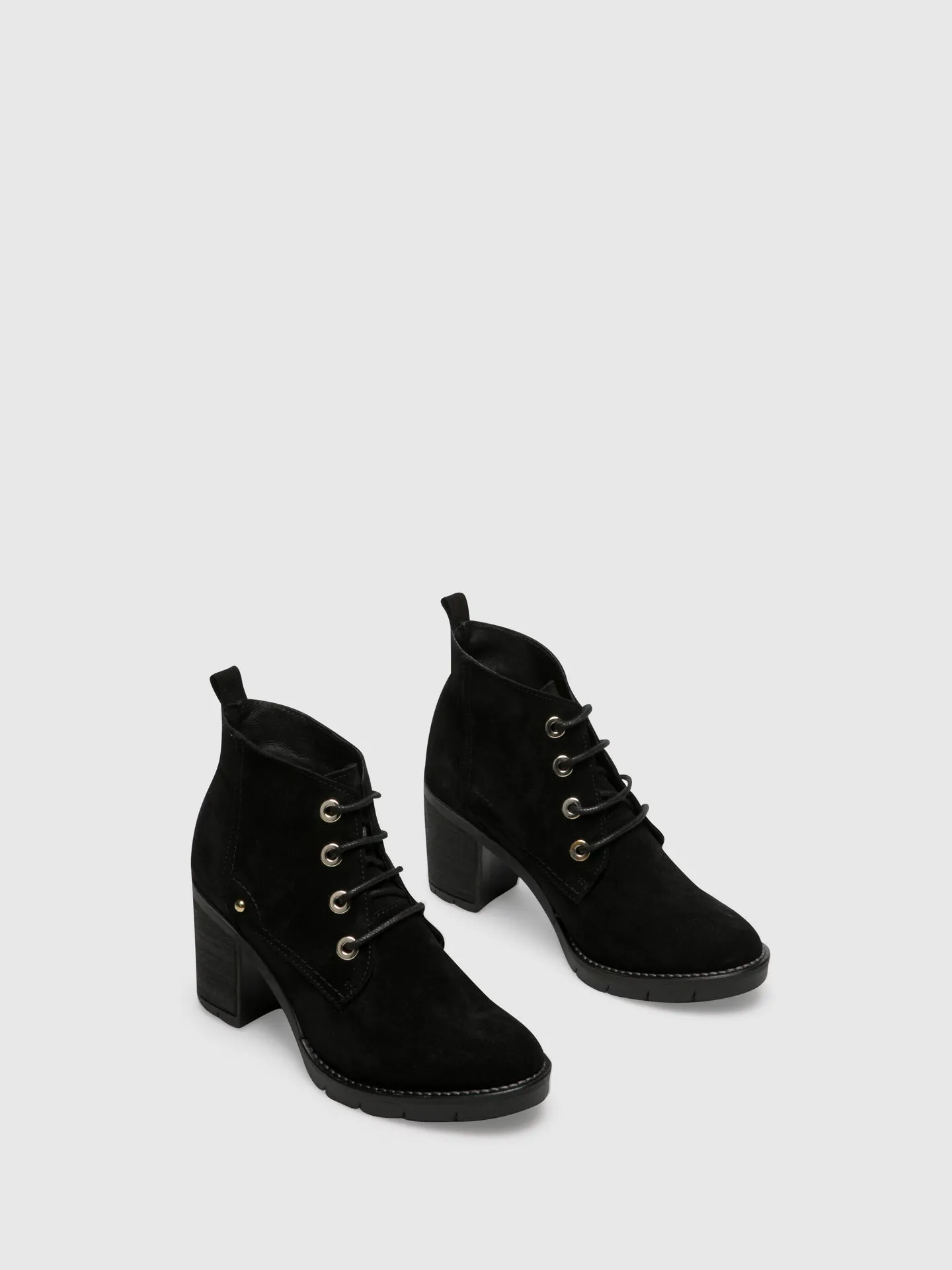 Black Lace-up Ankle Boots