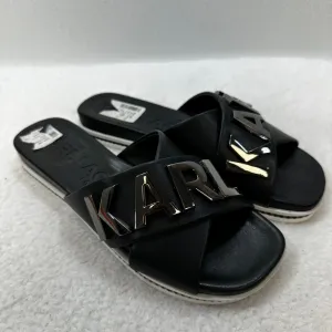 Black Sandals Flip Flops Karl Lagerfeld, Size 8.5