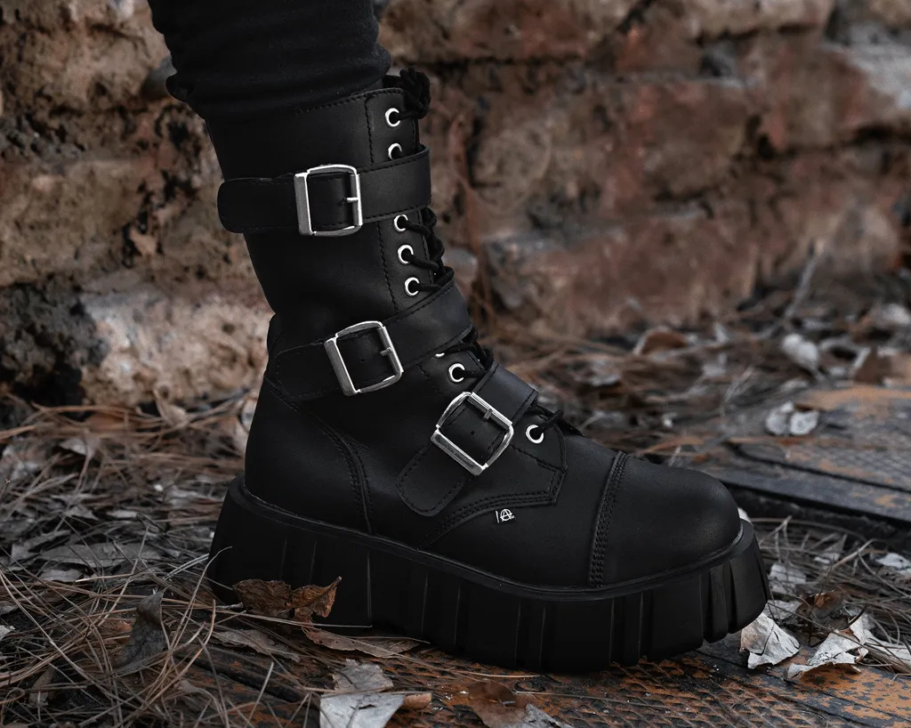 Black TUKskin™ 3-Buckle Anarchic Airship Boot