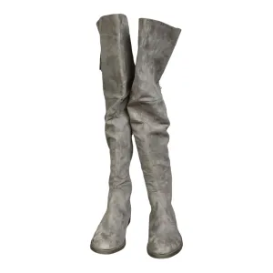 Boots Knee Flats By Clothes Mentor In Grey, Size: 9.5