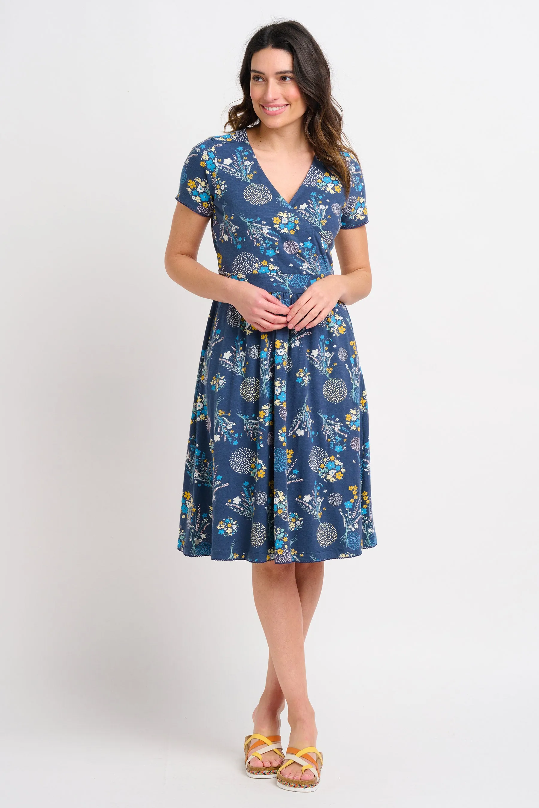 Bursting Blooms Wrap Dress