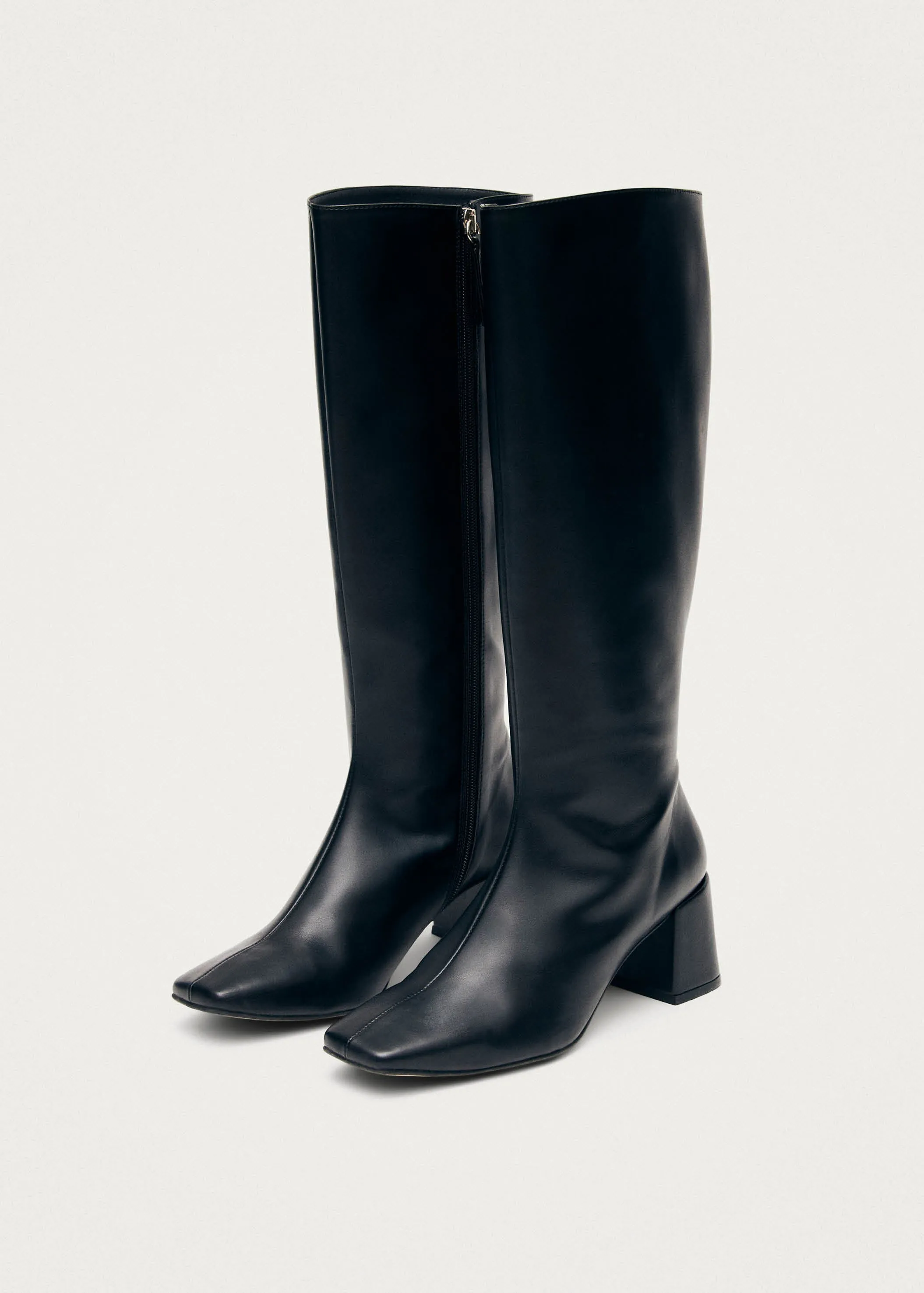 Chalk Black Vegan Leather Boots