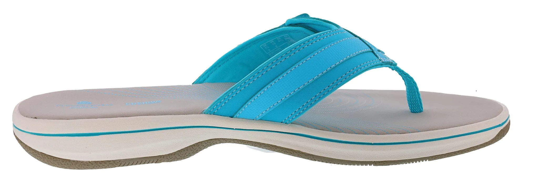 Clarks Women Sandals Lightweight Flip Flops Breeze Sea