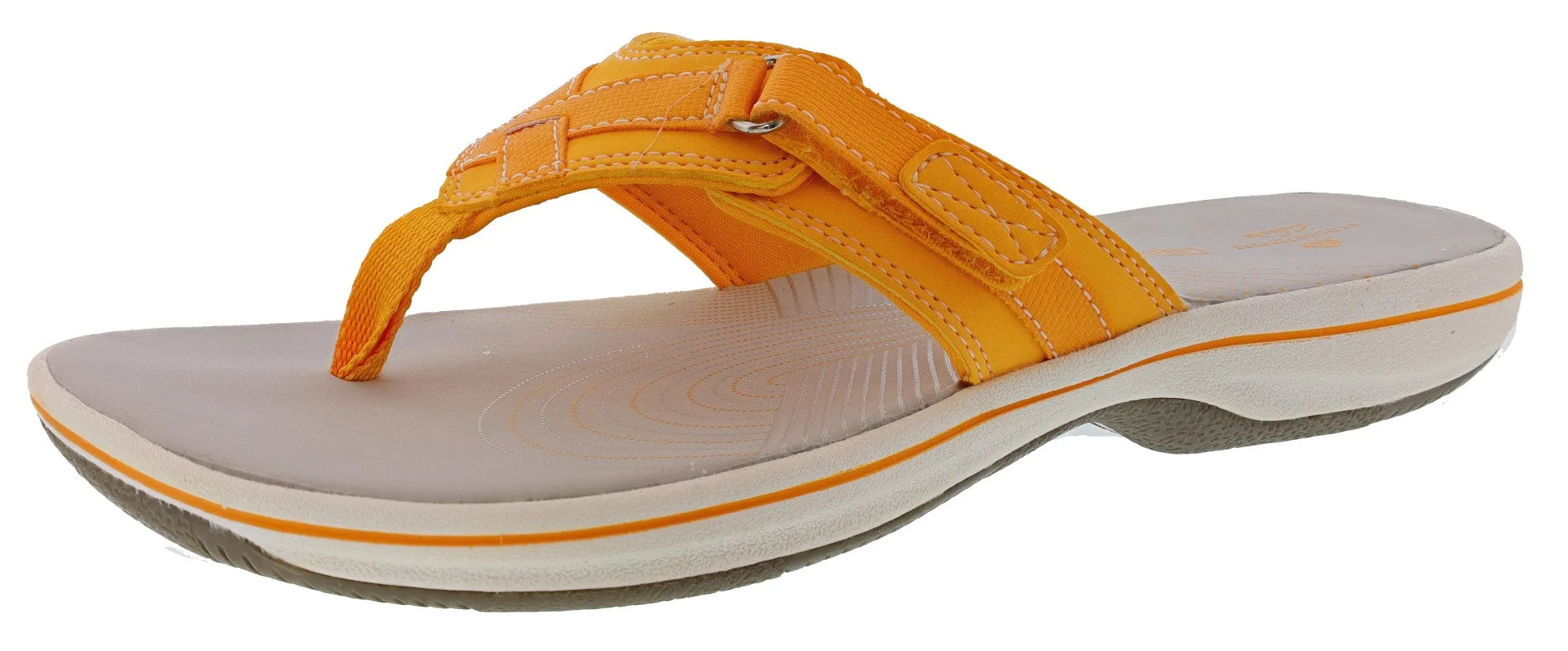 Clarks Women Sandals Lightweight Flip Flops Breeze Sea