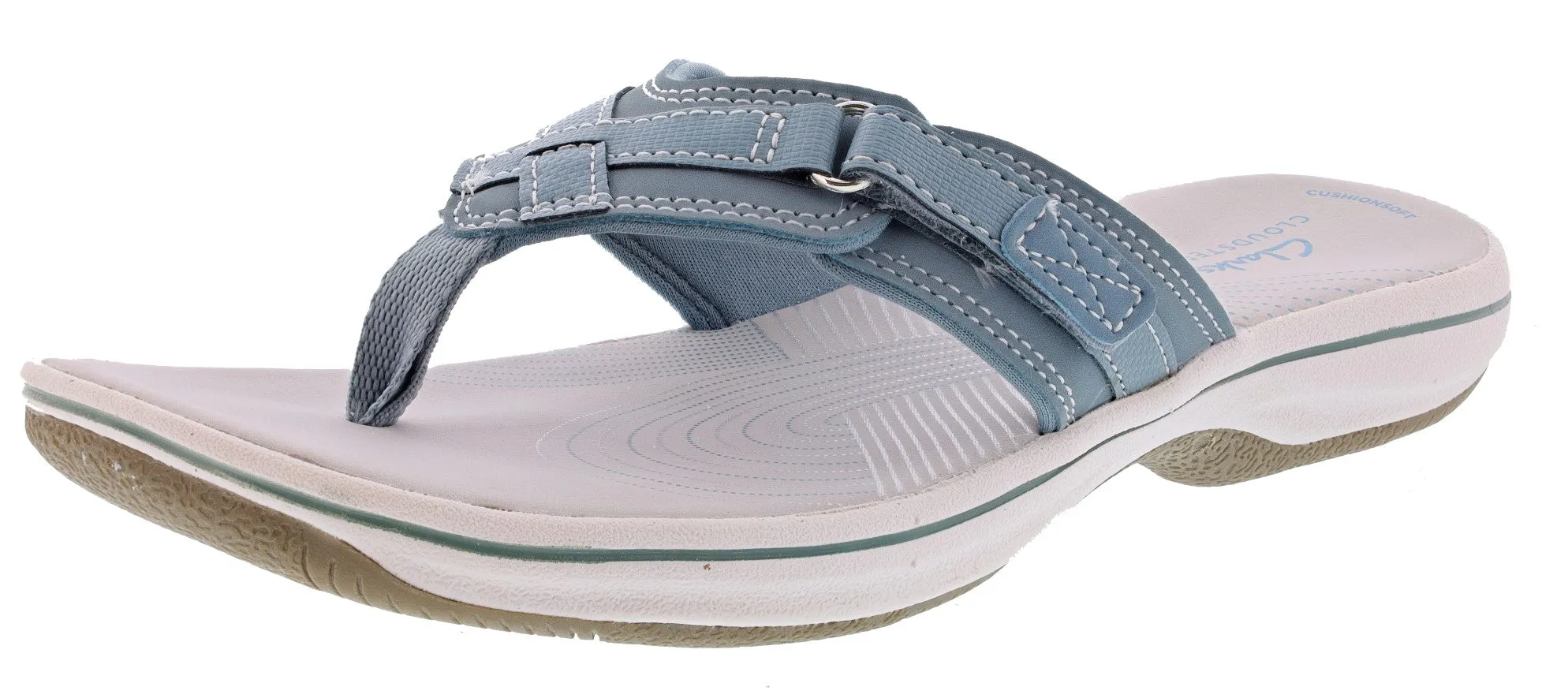 Clarks Women Sandals Lightweight Flip Flops Breeze Sea