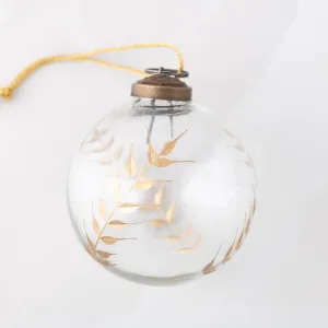 Clear Glass Ball with Cut Gold Rye