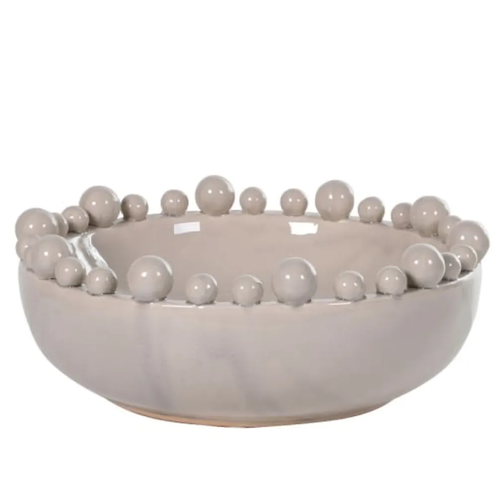 Cream Ceramic Bobble Bowl