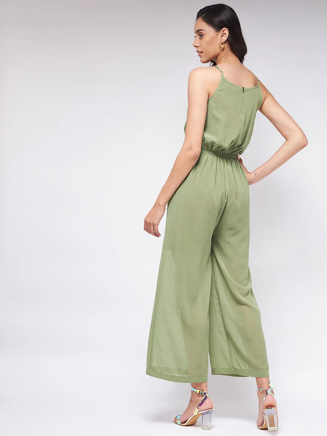 Flaunt Yourself With Solid Cowl Neckline Jumpsuit