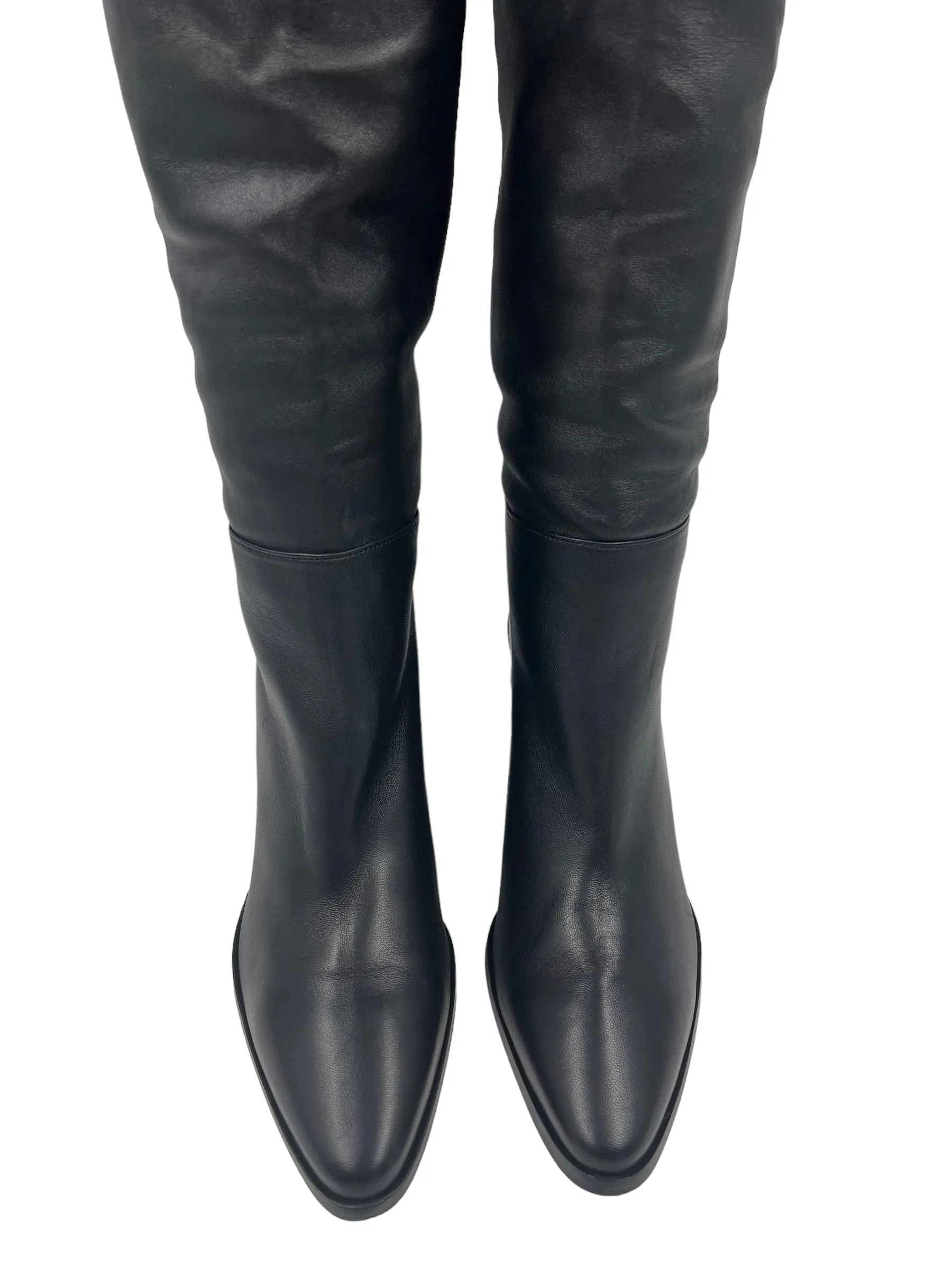 Frame Size 37.5 Le Mulholland Black Leather OTK Boots