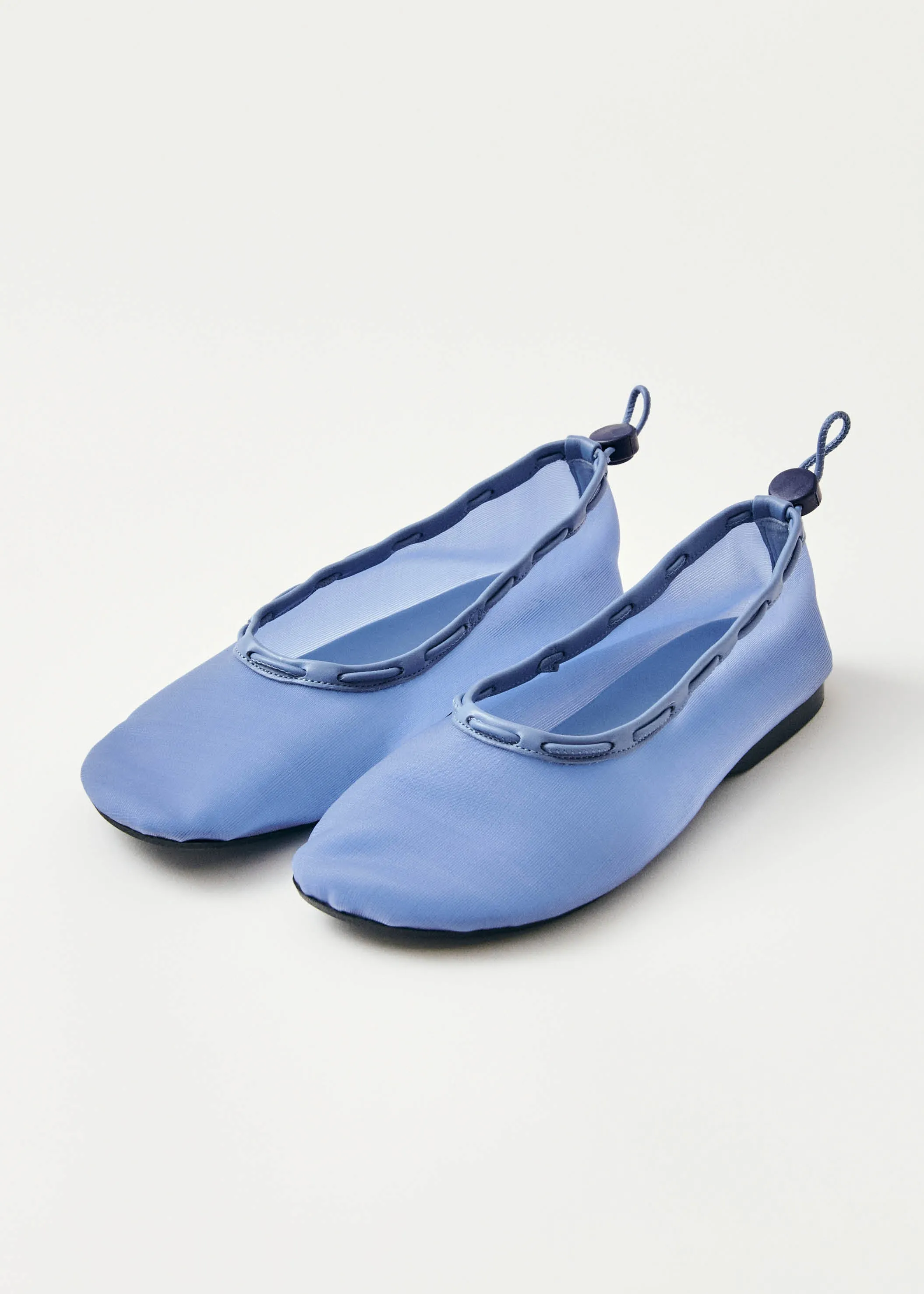 Gill Mesh Blue Leather Ballet Flats