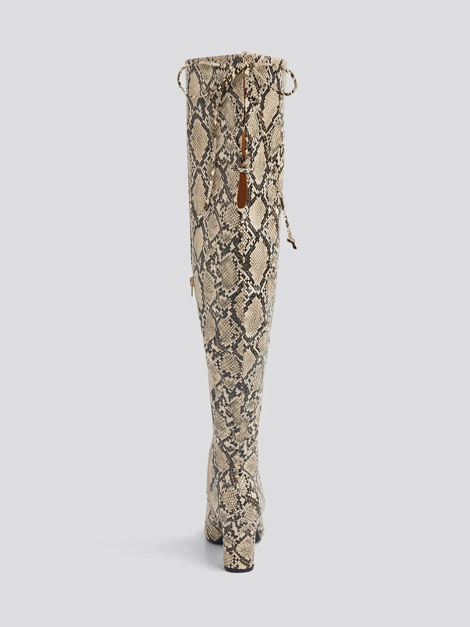 Hayya Snake Print Thigh-High Boots - Nadia x FTF