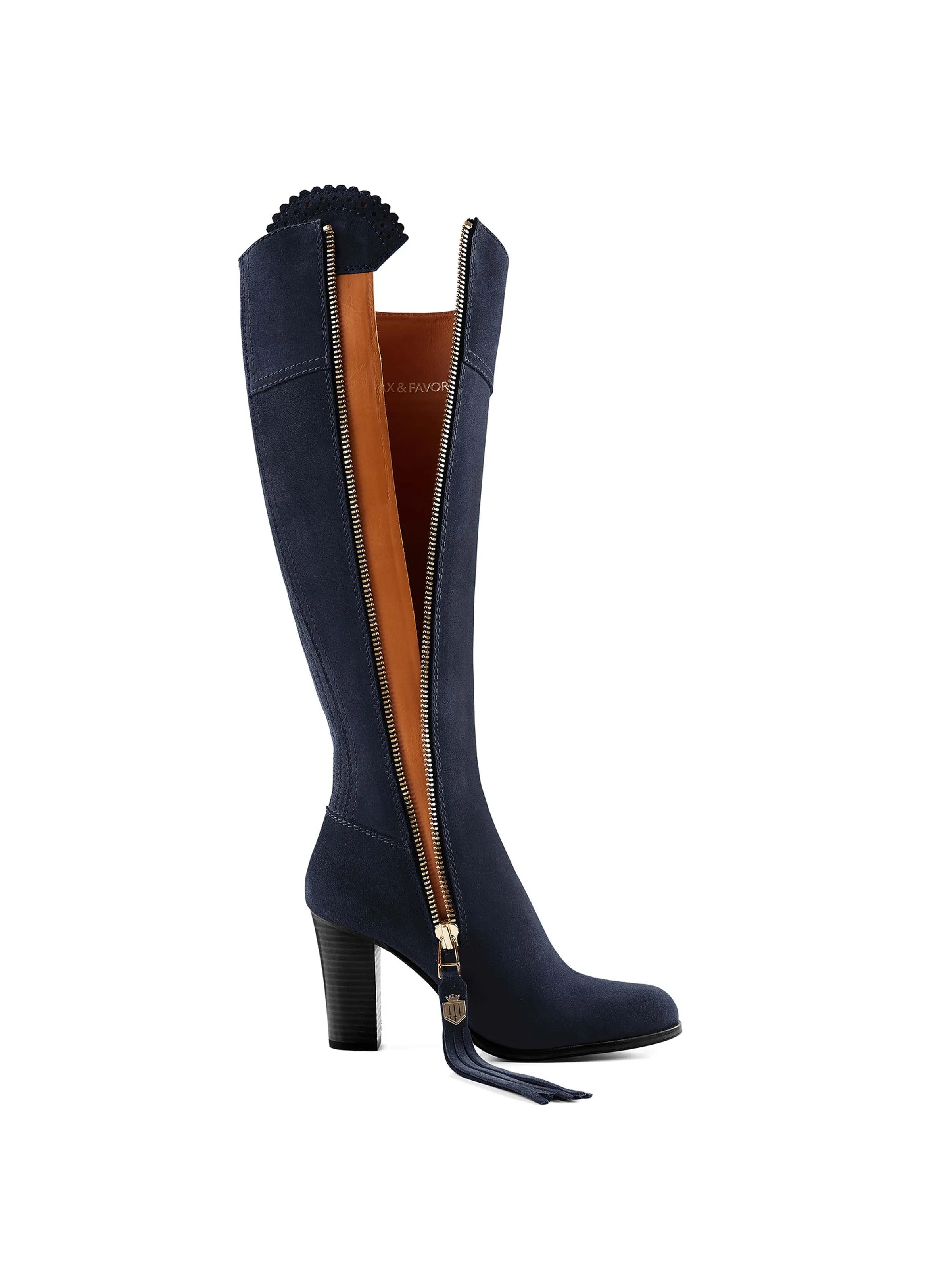 High Heeled Regina (Regular Fit) - Navy Blue Suede