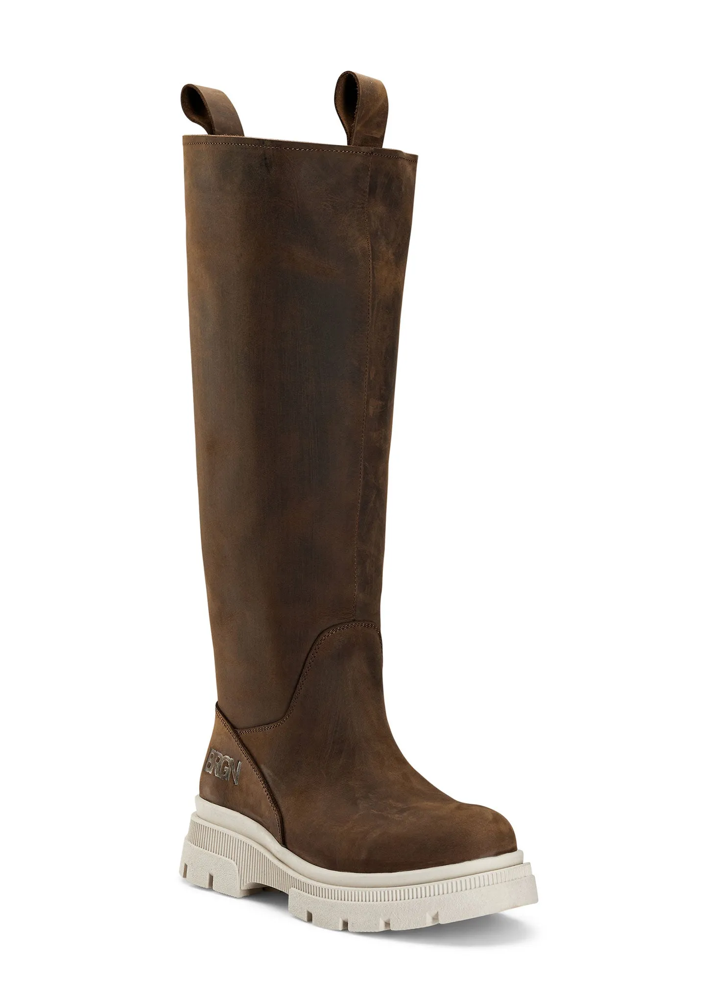 High Leather Boots - Chocolate Brown / 135 Sand