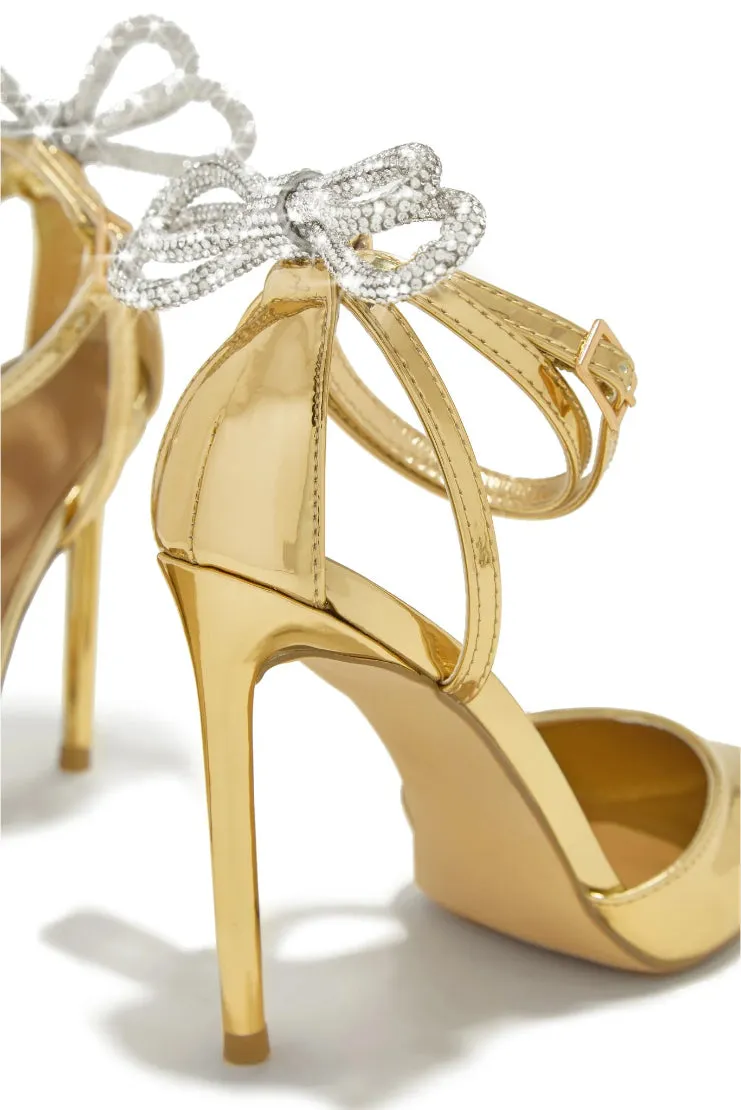 Jessica Pointed Stiletto - Gold Chrome