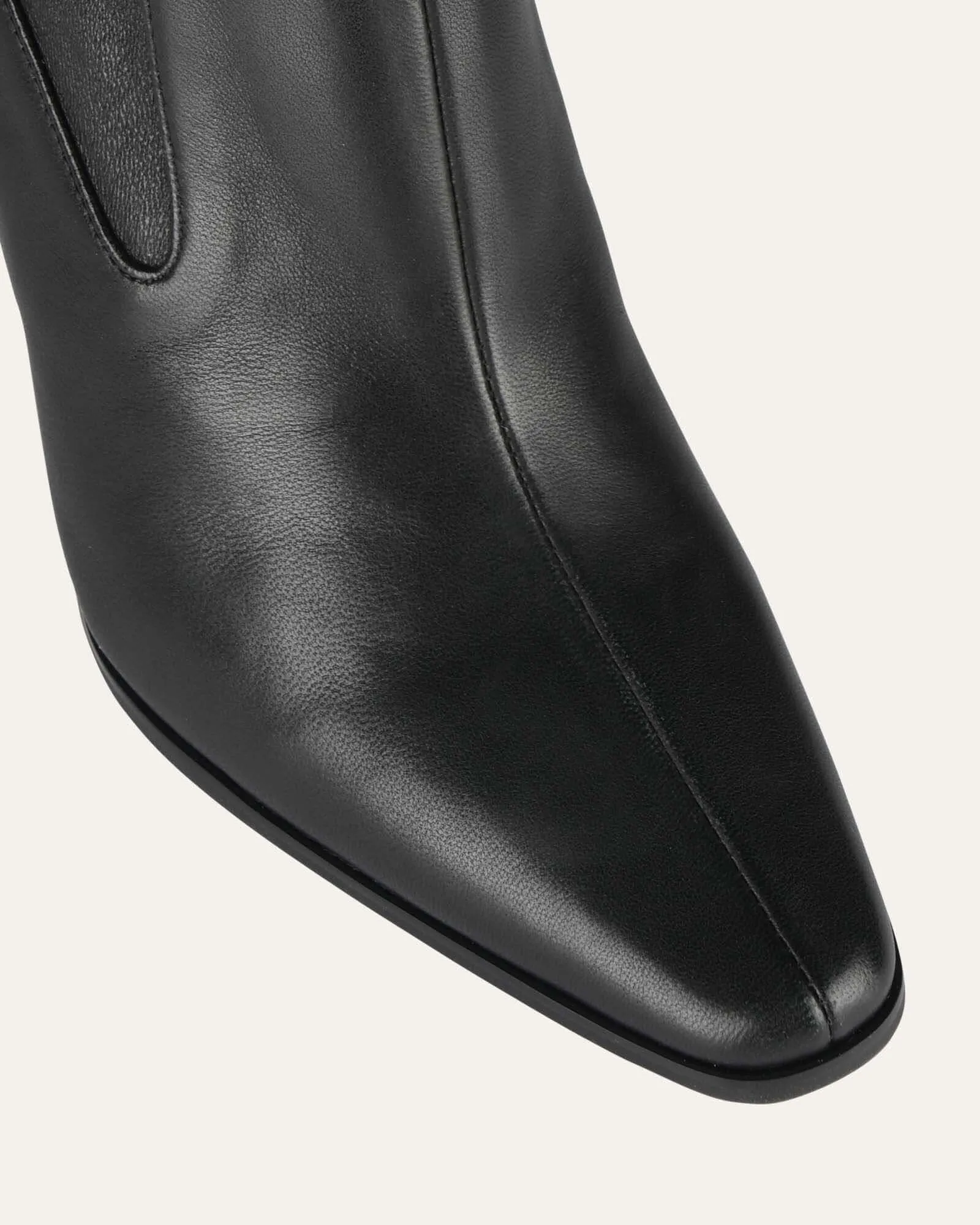 JUNE HIGH ANKLE BOOTS BLACK LEATHER