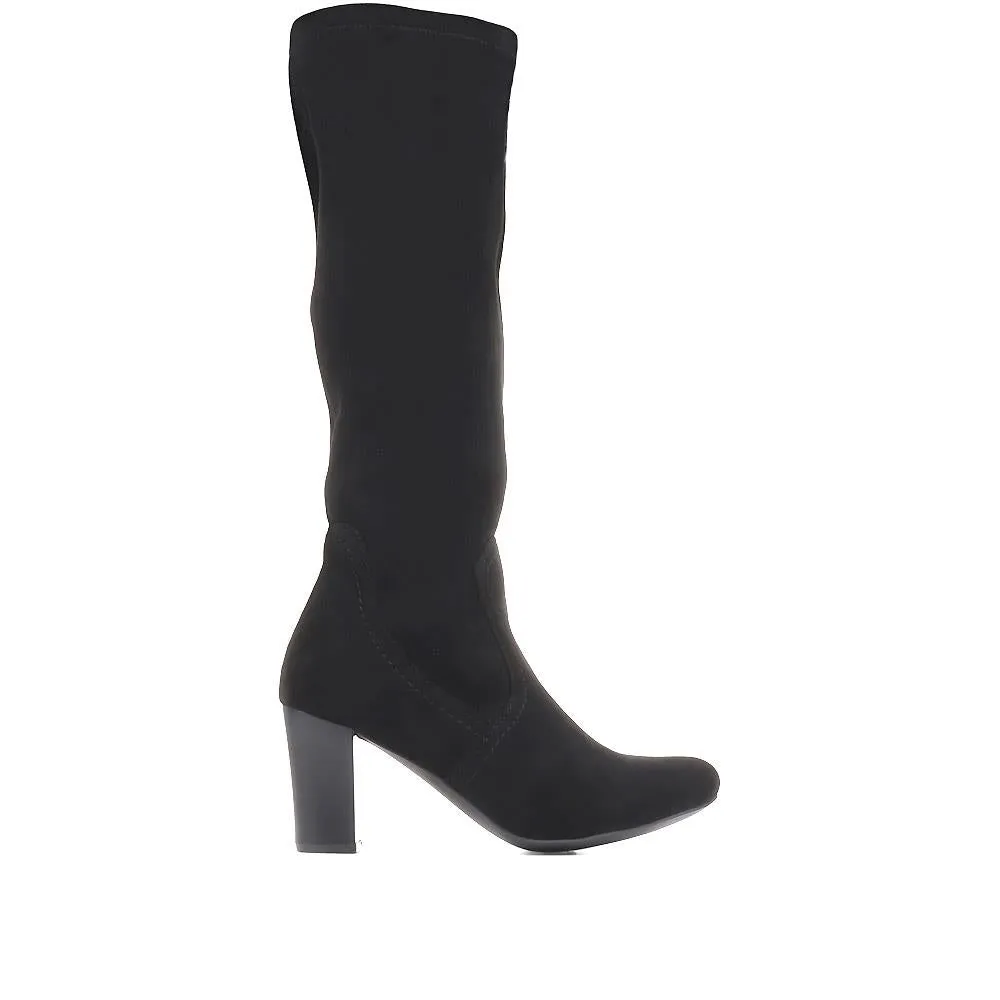 Knee High Heeled Sock Boots - WBINS36097 / 322 731