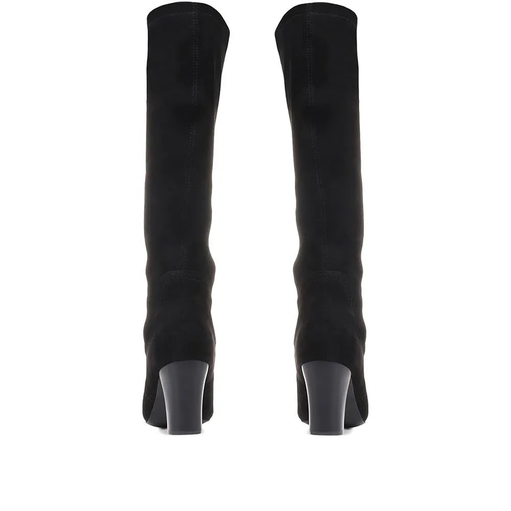 Knee High Heeled Sock Boots - WBINS36097 / 322 731