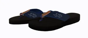 Mens Signature Horse Racing Flip Flops - Navy & White