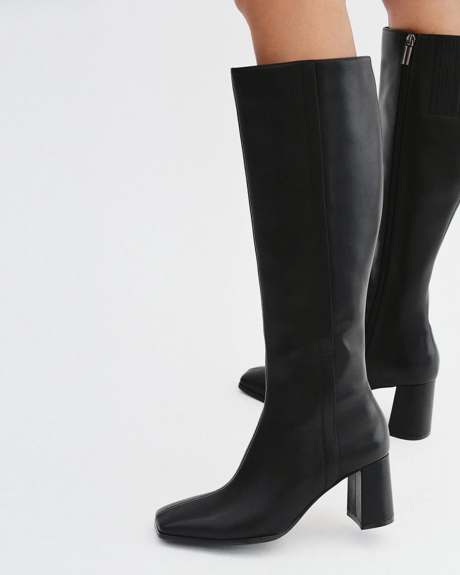 NELLIE KNEE BOOTS BLACK LEATHER