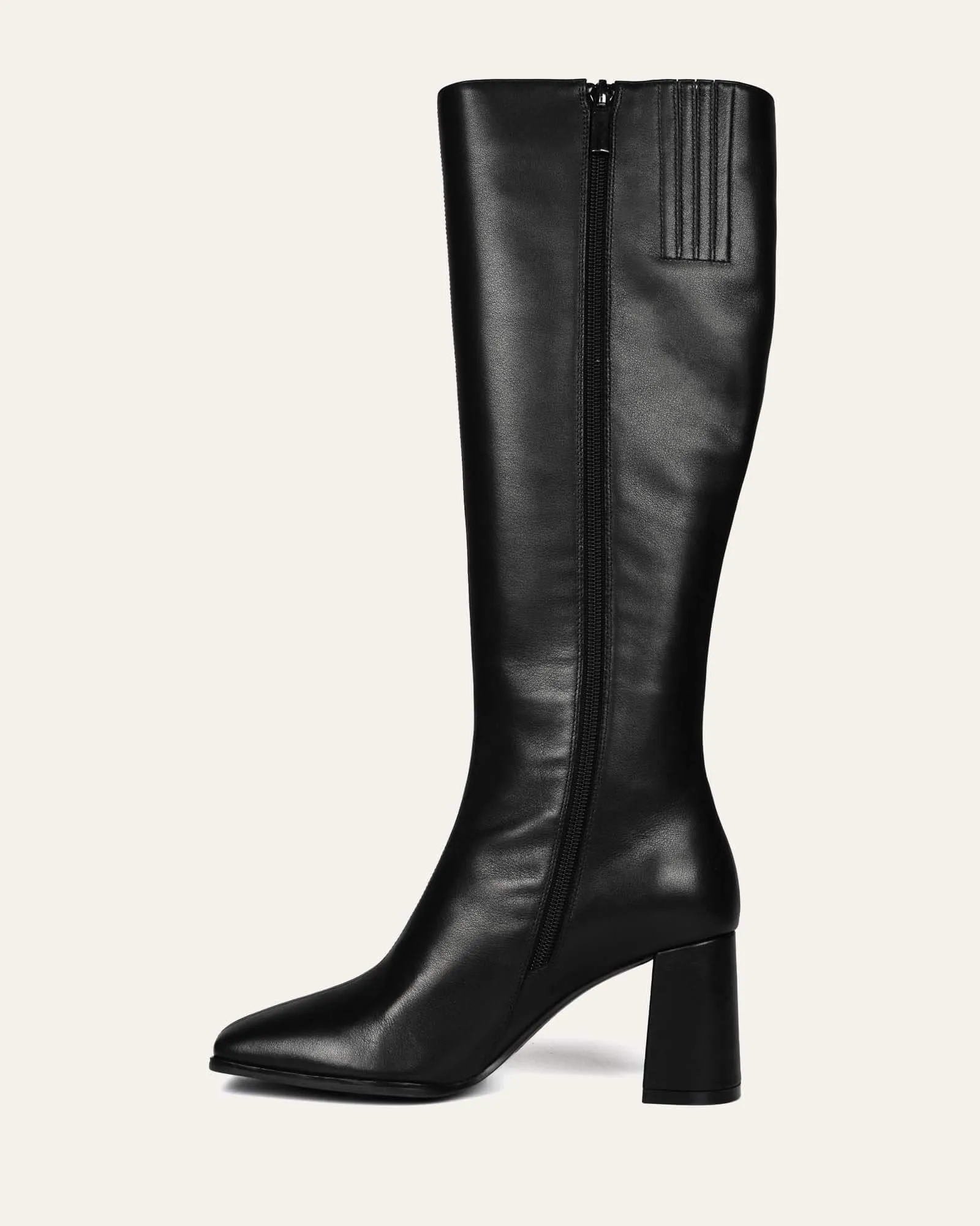 NELLIE KNEE BOOTS BLACK LEATHER