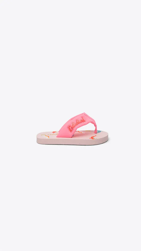 Padded Strap Flip Flop with Allover Dolphin Print