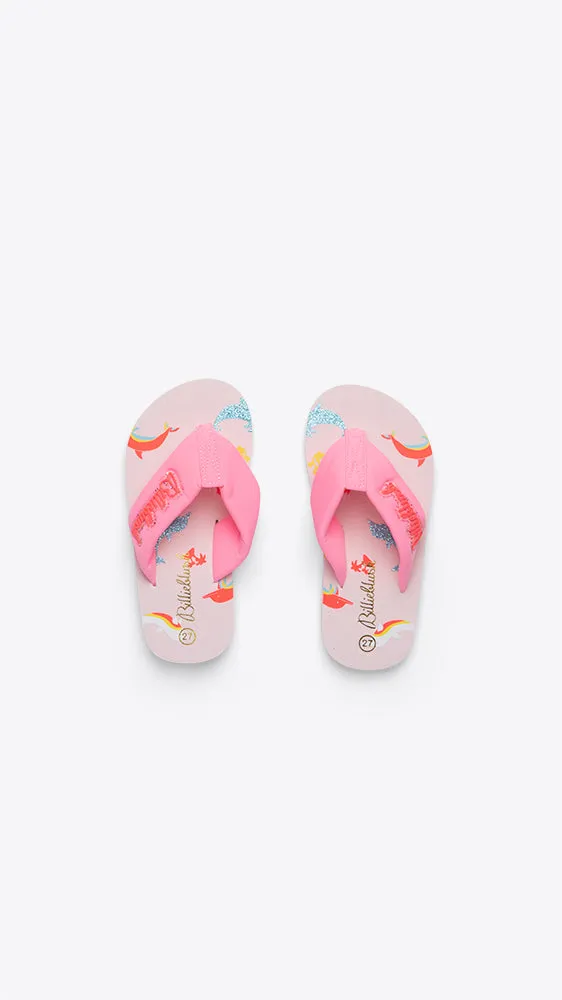 Padded Strap Flip Flop with Allover Dolphin Print