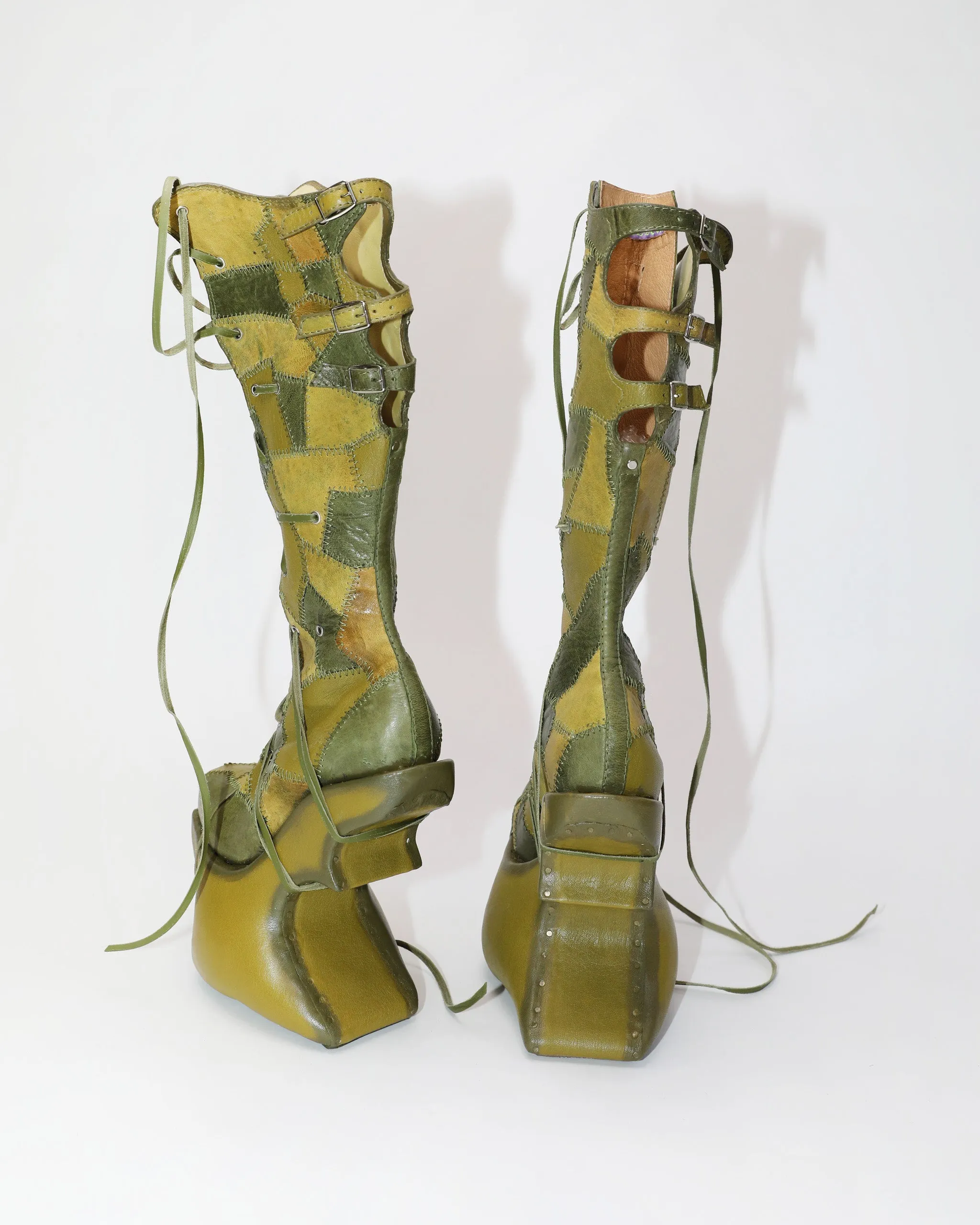 Patchwork Kelp Chopine Boots