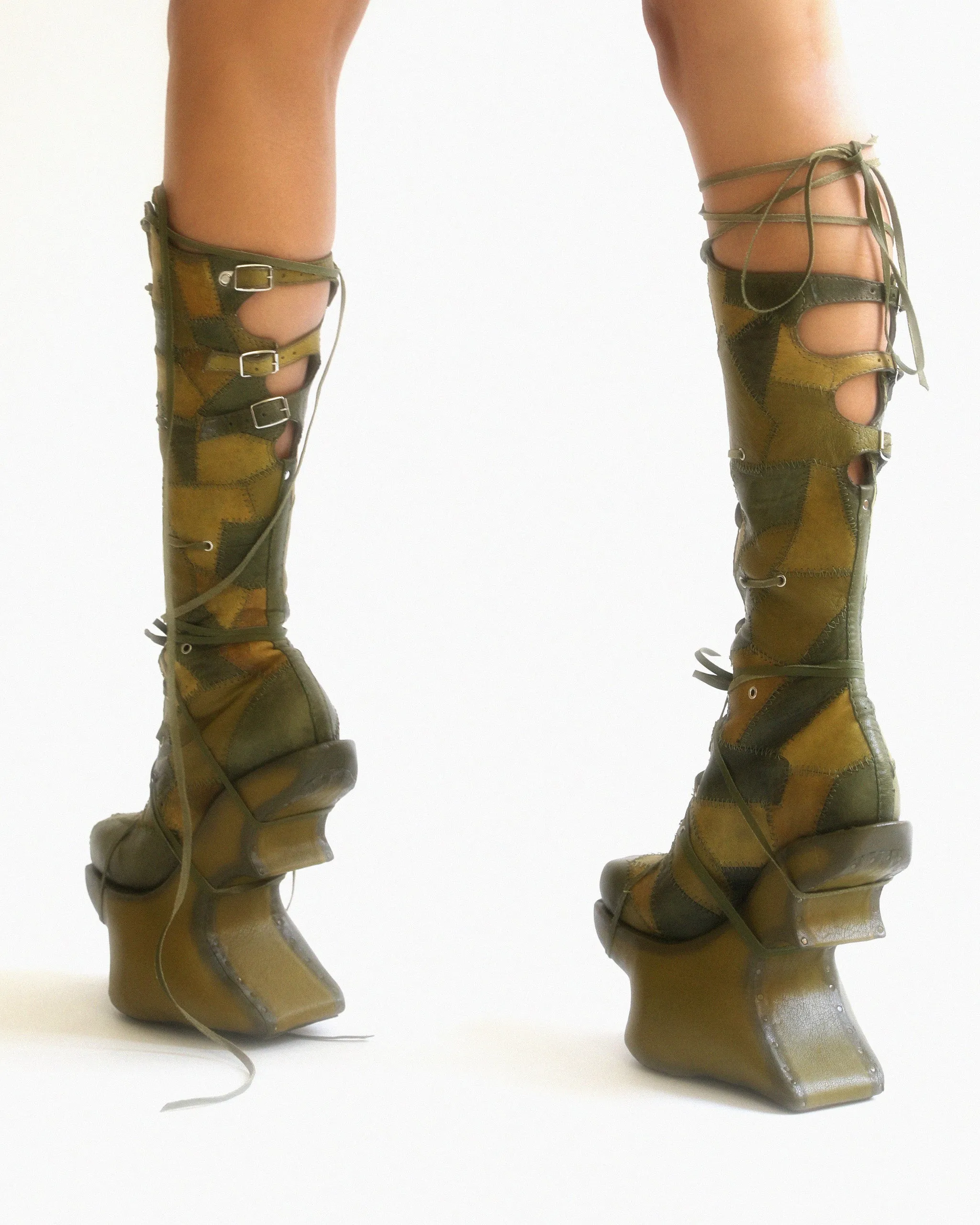 Patchwork Kelp Chopine Boots