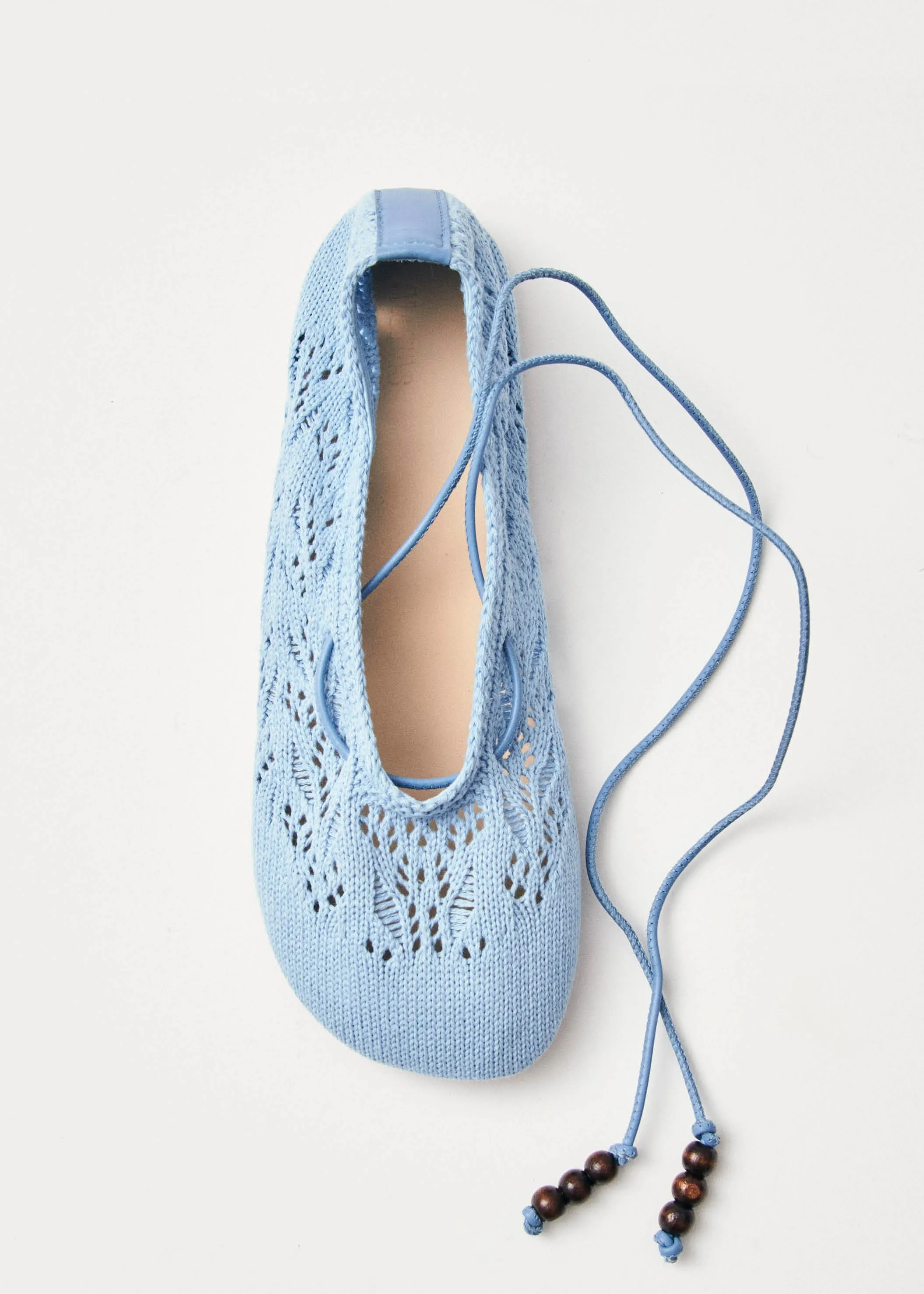 Rosemary Crochet Blue Ballet Flats