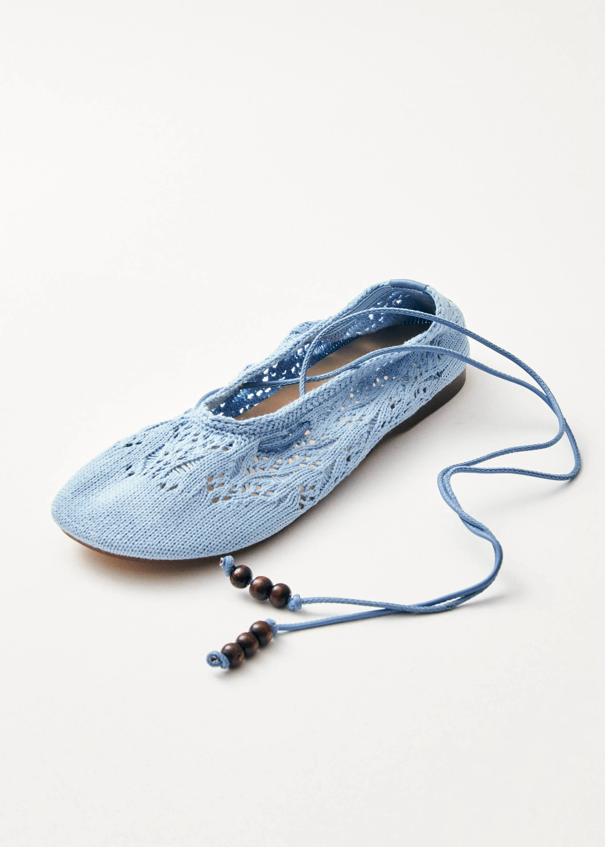 Rosemary Crochet Blue Ballet Flats