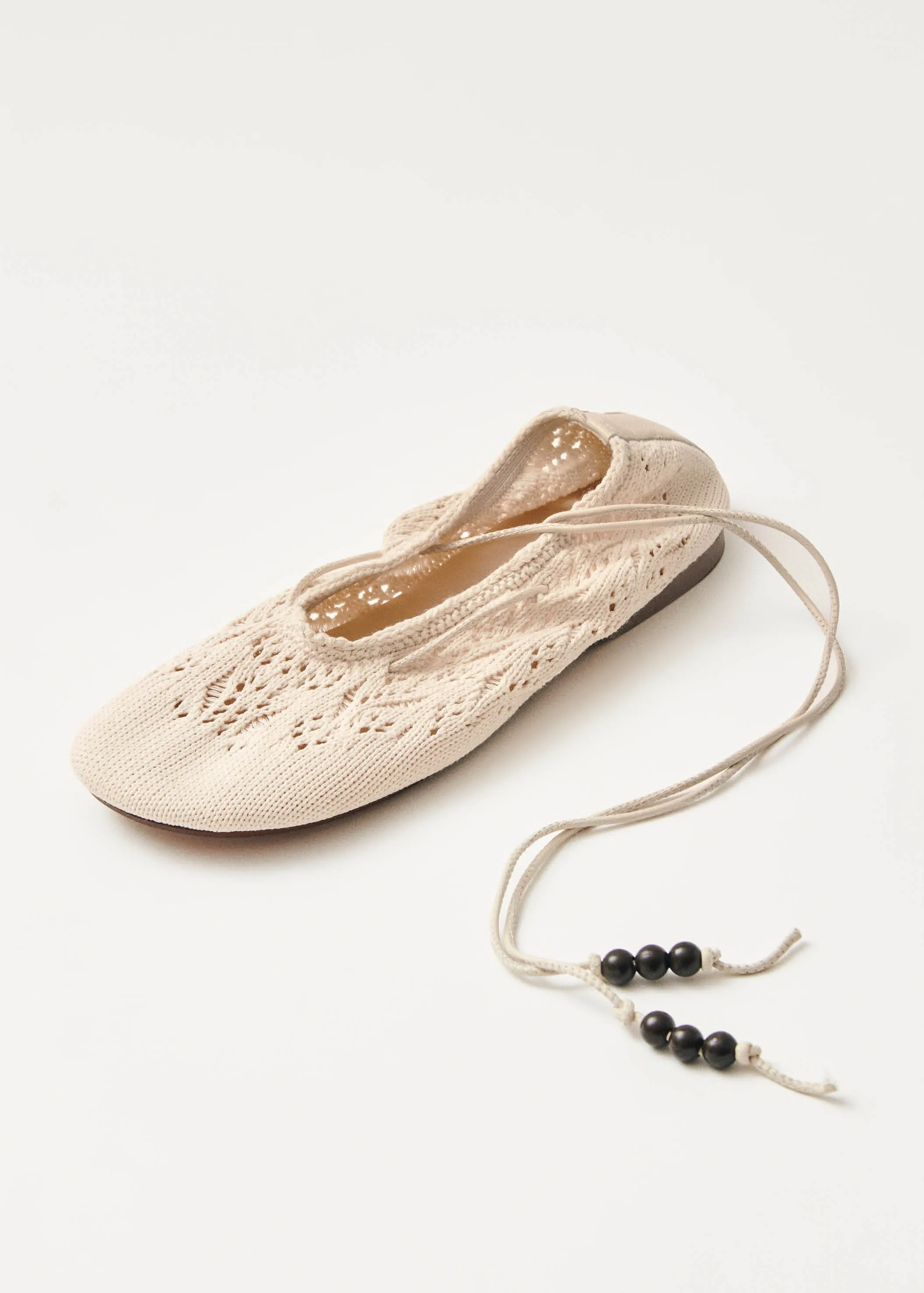 Rosemary Crochet Cream Ballet Flats