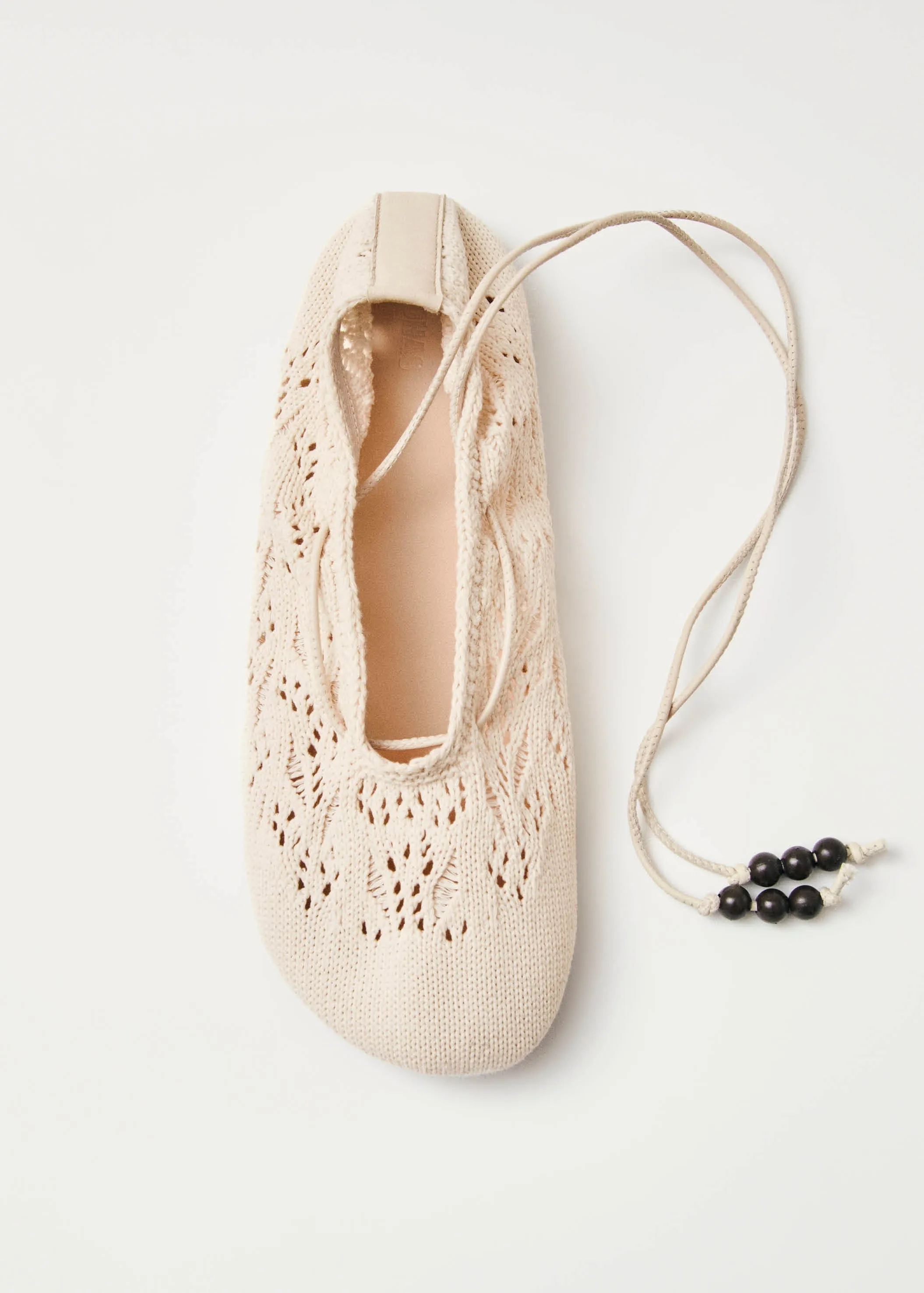 Rosemary Crochet Cream Ballet Flats