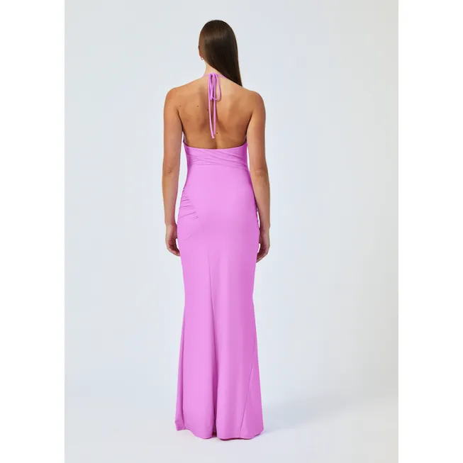 Suboo Ivy Deep Cowl Neck Maxi Dress Fuchsia