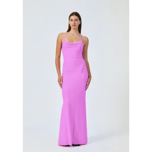 Suboo Ivy Deep Cowl Neck Maxi Dress Fuchsia