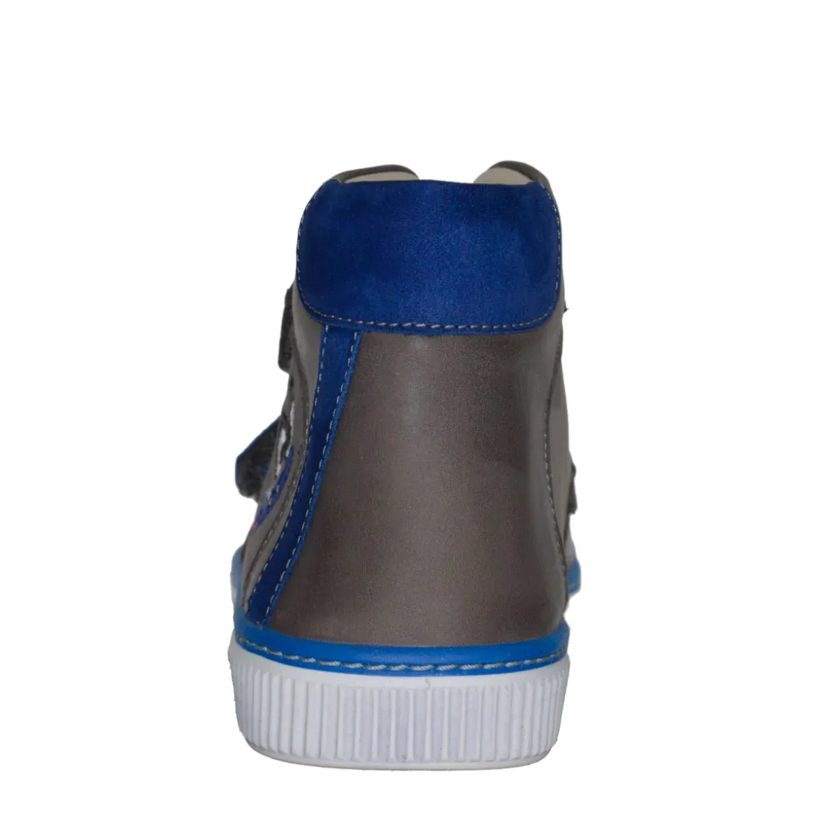 Szamos Kid Boy High-Top Shoes Grey With Blue Monster Face - Made In Europe