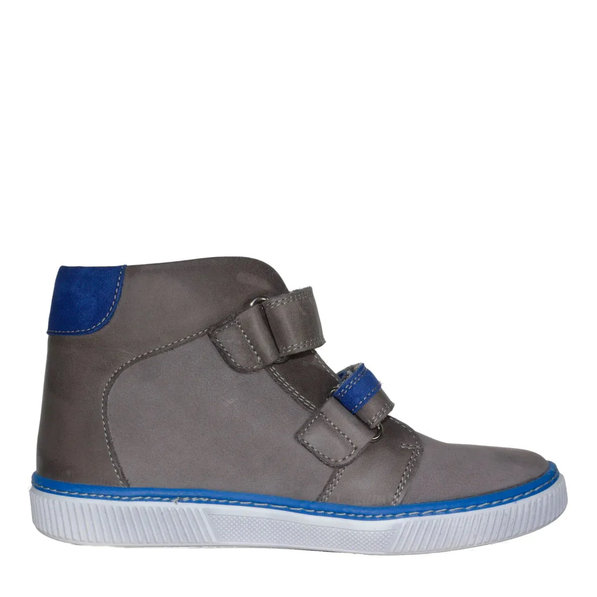 Szamos Kid Boy High-Top Shoes Grey With Blue Monster Face - Made In Europe